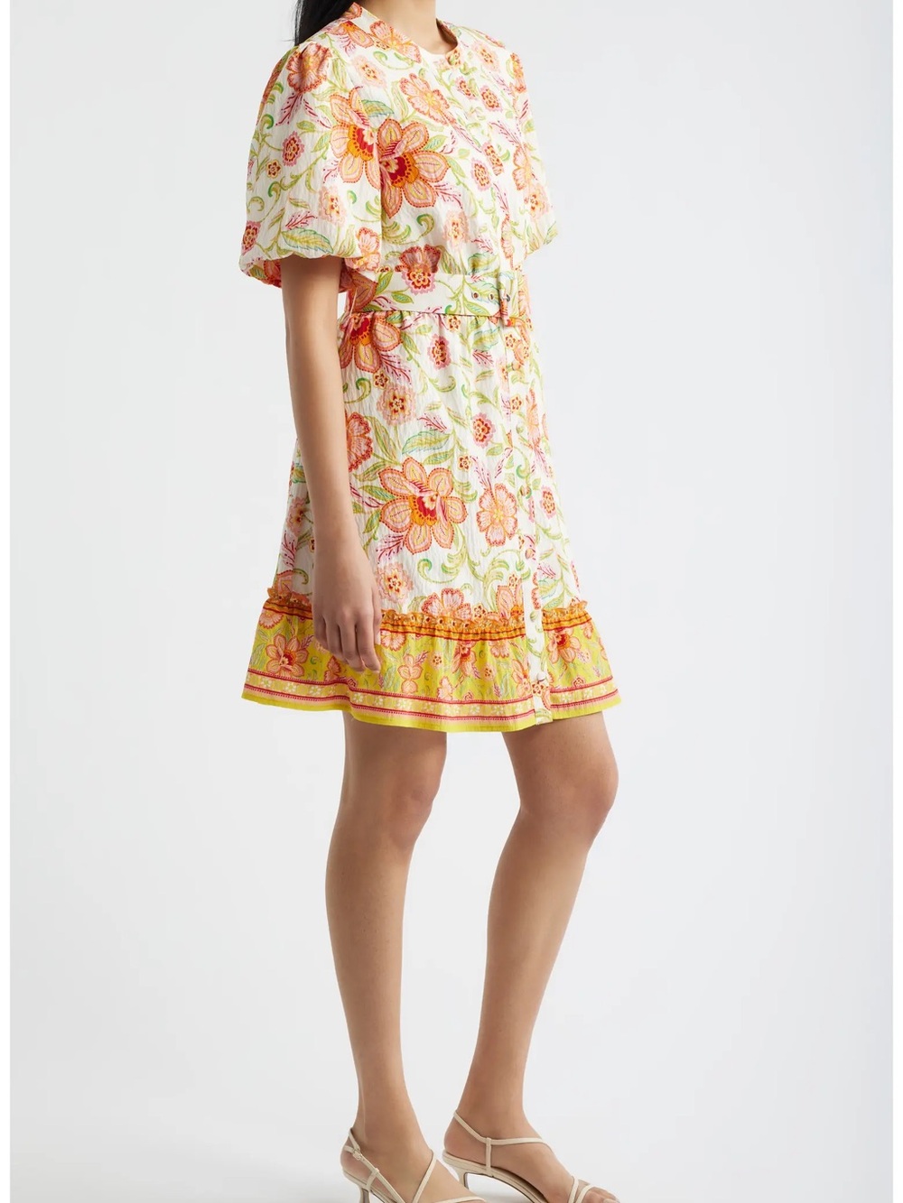 Sam Edelman Sunkissed Puff Sleeve Shirt Dress, Size 10